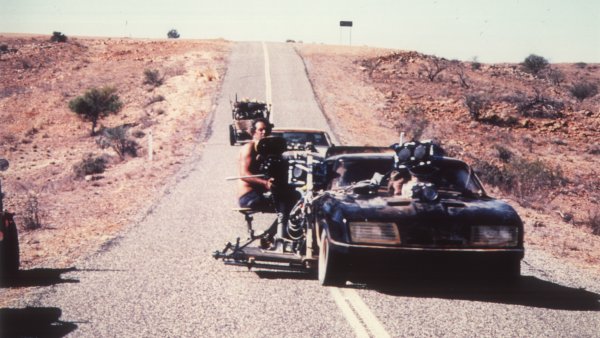 Camera rig attached to the car, for the opening chase sequence